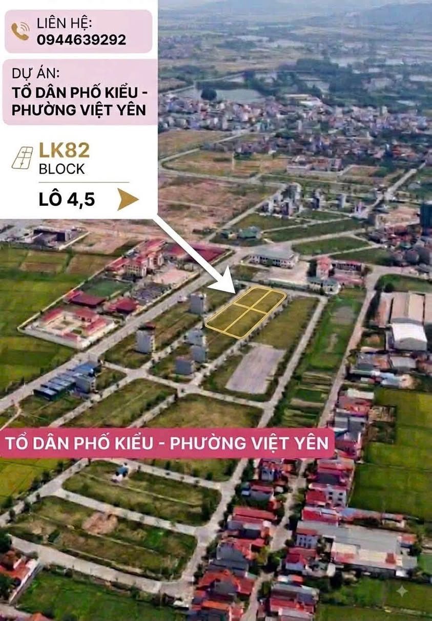 Bán gấp đất LK82 TDP Kiểu Việt Yên